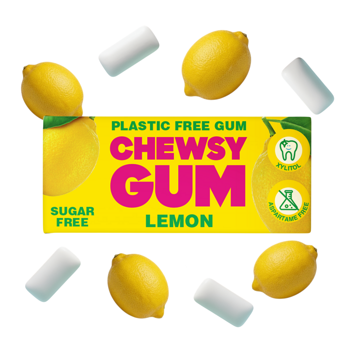 Chewsy Lemon plastic-free chewing gum 15g