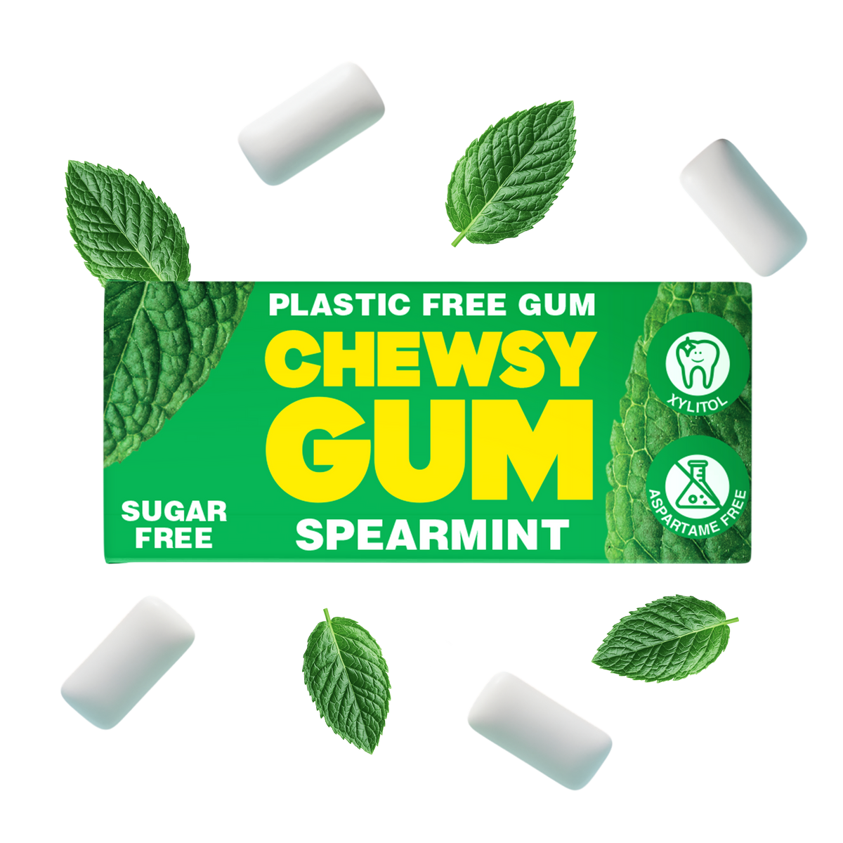Chewsy Spearmint plastic-free chewing gum 15g