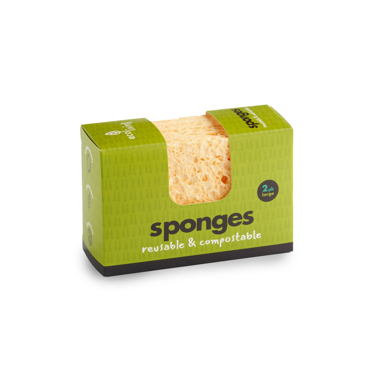 ecoLiving compostable UK cleaning sponge twin pack