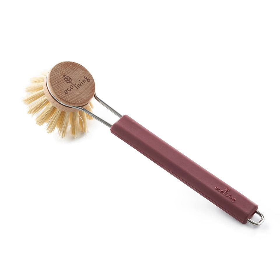 ecoLiving dish brush with replaceable head - Burgundy