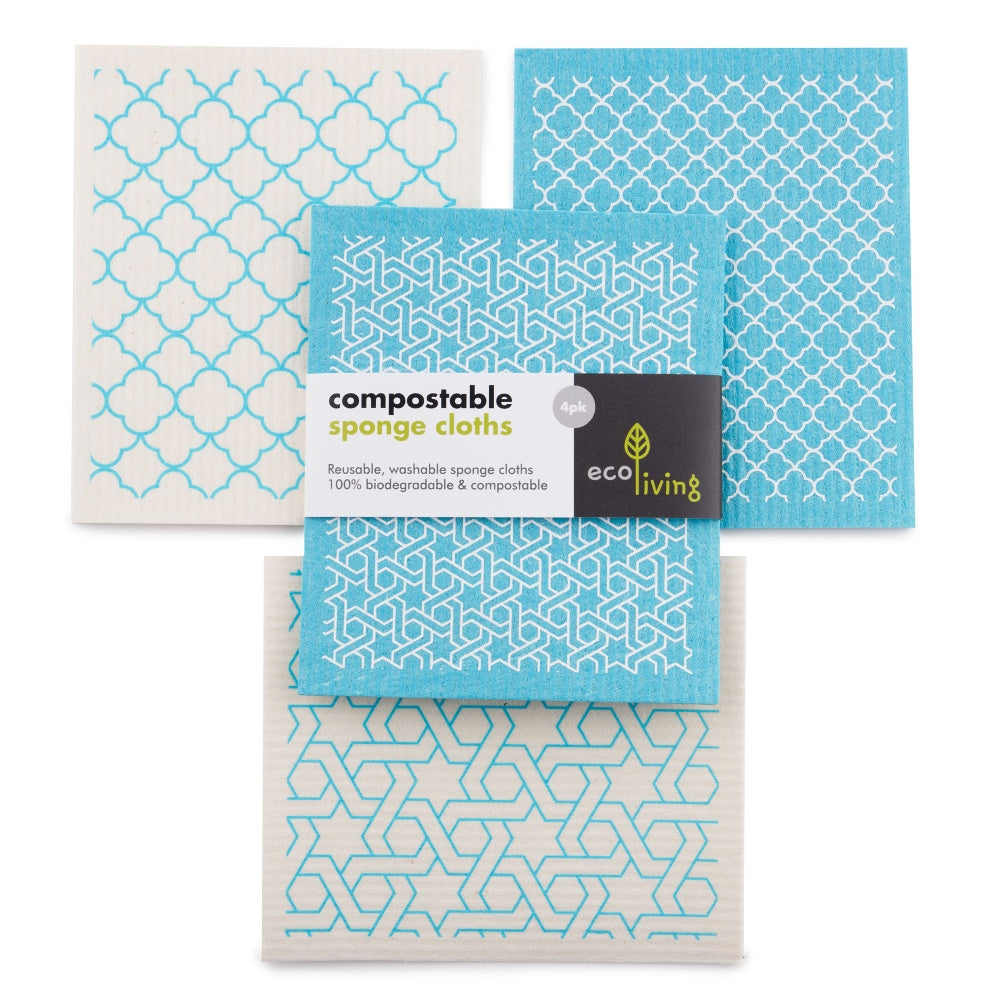ecoLiving Moroccan compostable sponge cloths 4 pack