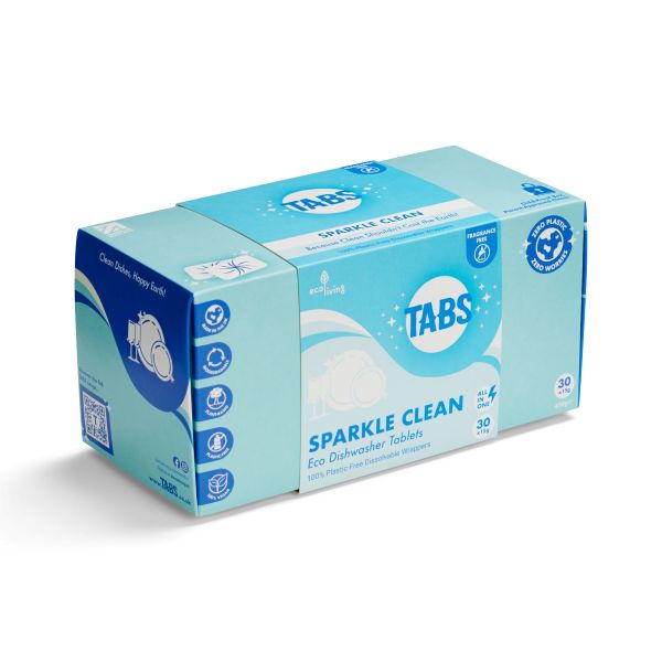ecoLiving TABS plastic-free dishwasher tablets Fragrance Free 30 pack