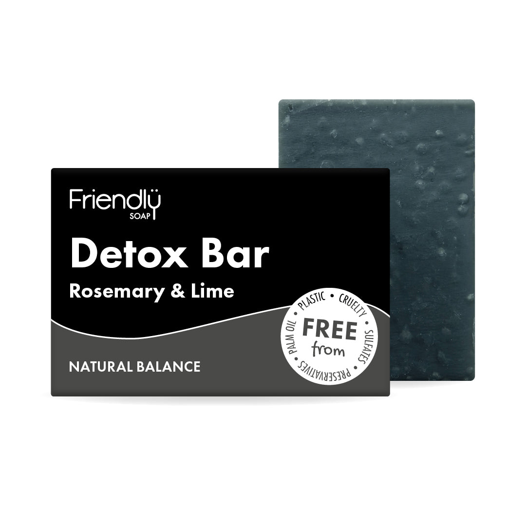 Friendly Soap Detox Bar - Activated Charcoal, Rosemary and Lime