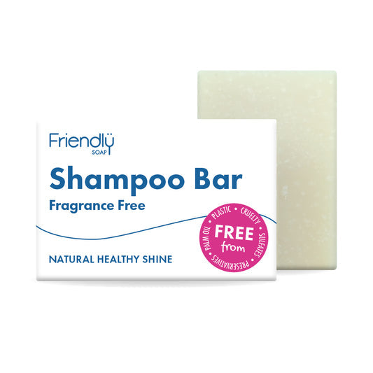 Friendly Soap Fragrance Free shampoo bar and packaging
