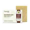 Friendly Soap Ginger Caffeine and Organic Argan Oil shampoo bar and packaging