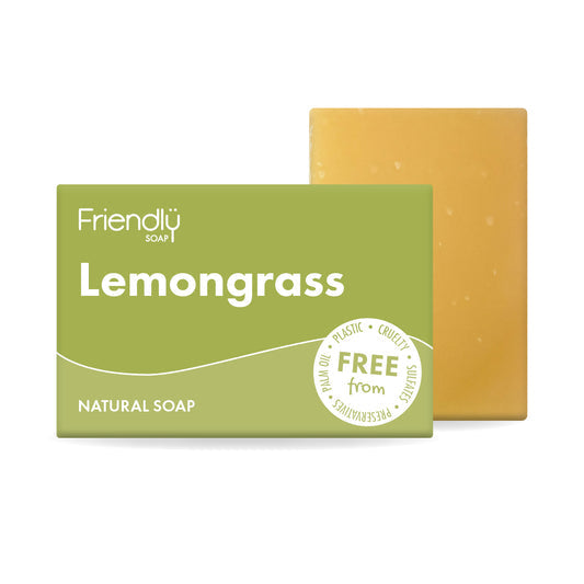 Friendly Soap Lemongrass natural soap bar and packaging