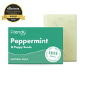 Friendly Soap Peppermint and Poppyseeds natural soap bar and packaging