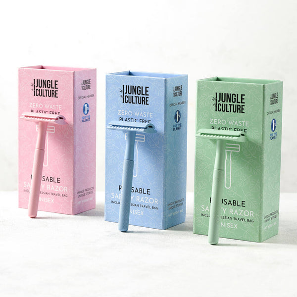 Jungle Culture Reusable Metal Safety Razor – colour range