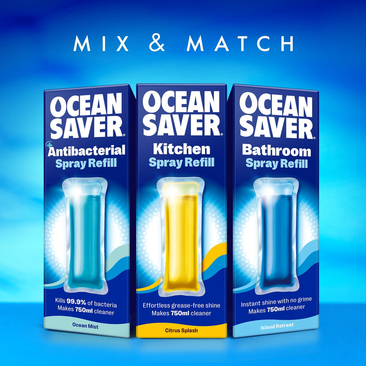 OceanSaver Cleaner Refill Drops – assorted cleaning refill range