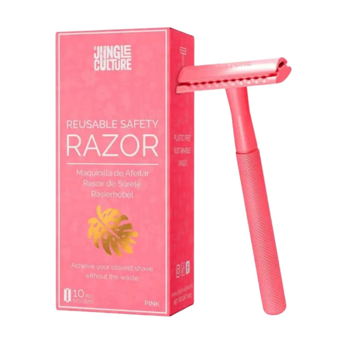 Jungle Culture reusable safety razor - Hot Pink