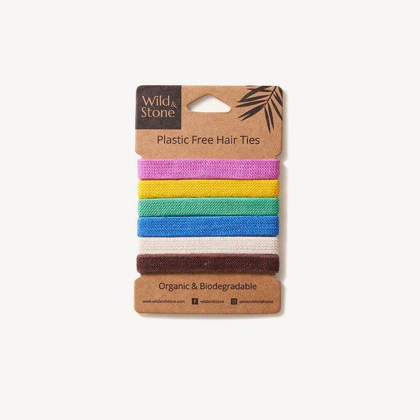 Wild & Stone Plastic-Free Hair Ties – 6 Pack